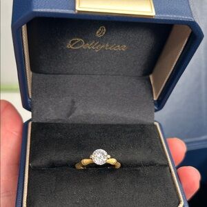 18k gold plated S925 1.2 CT Moissanite sz 6 ring